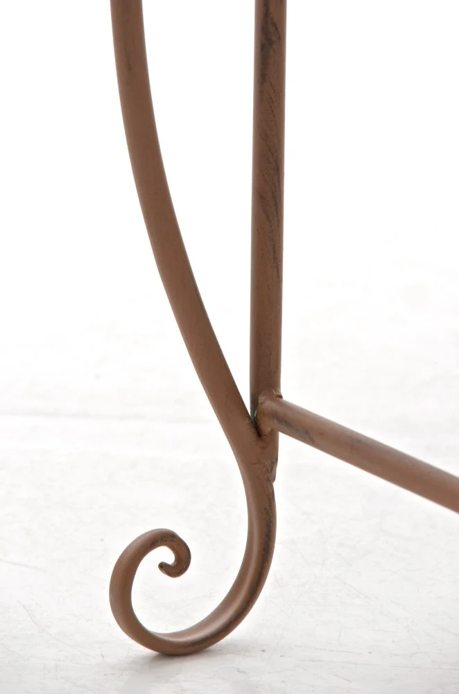 Banc de jardin design rustique largeur 128 cm en métal marron vieilli 10_0002938