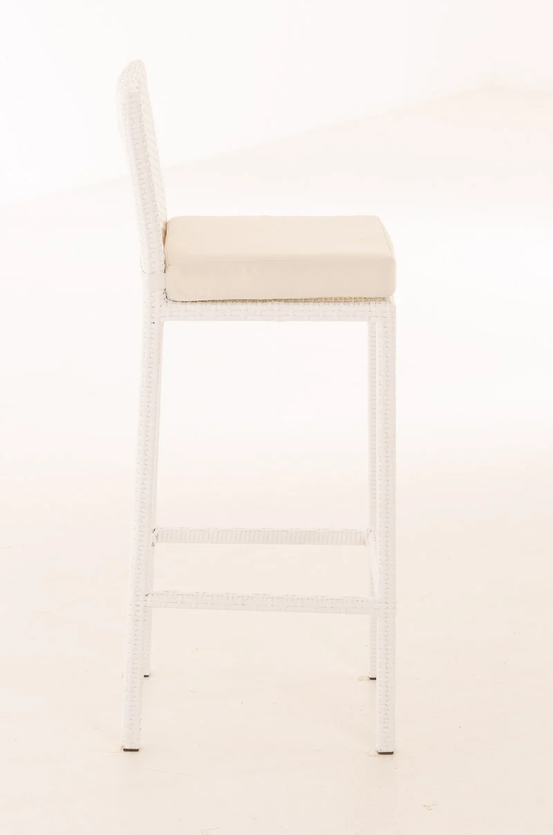 Tabouret de bar d'extérieur x1 en polyrotin aluminium plastique blanc 10_0002934