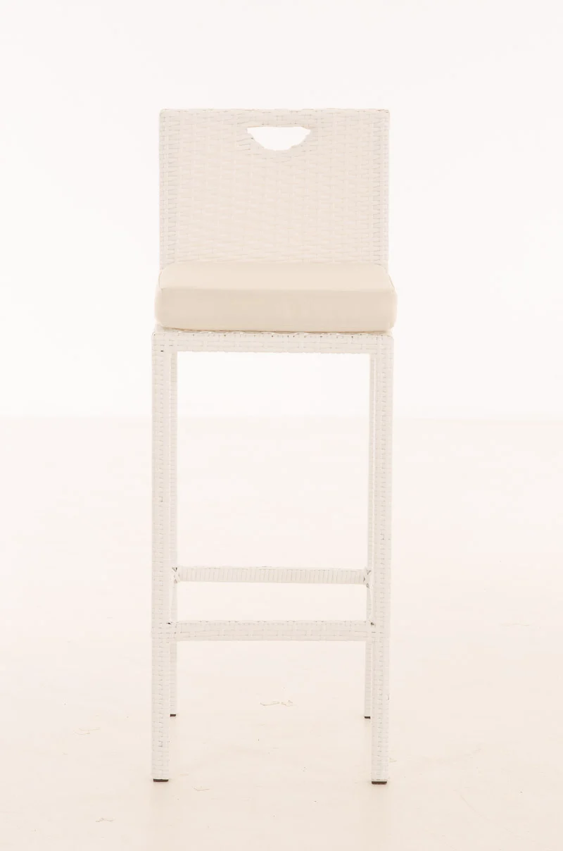 Tabouret de bar d'extérieur x1 en polyrotin aluminium plastique blanc 10_0002934