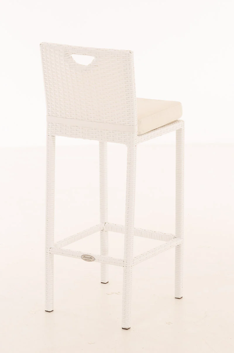 Tabouret de bar d'extérieur x1 en polyrotin aluminium plastique blanc 10_0002934