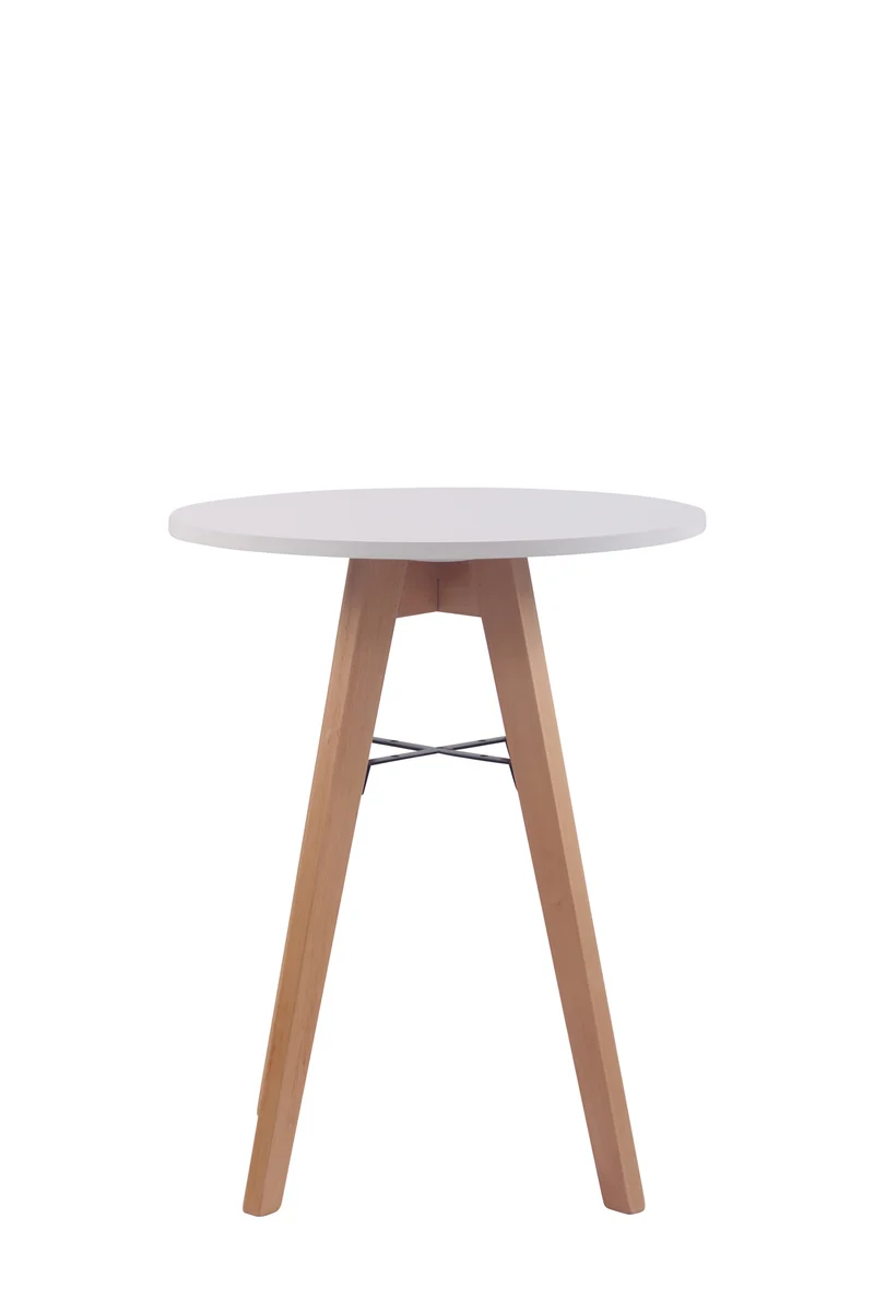 Table d'appoint table de cuisine hauteur fixe 75 cm diamètre Ø 60 cm MDF blanc 10_0005533