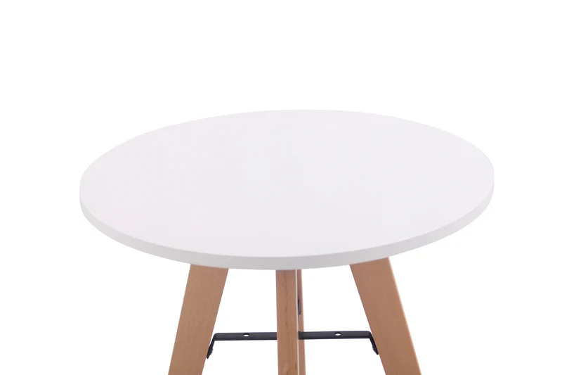 Table d'appoint table de cuisine hauteur fixe 75 cm diamètre Ø 60 cm MDF blanc 10_0005533