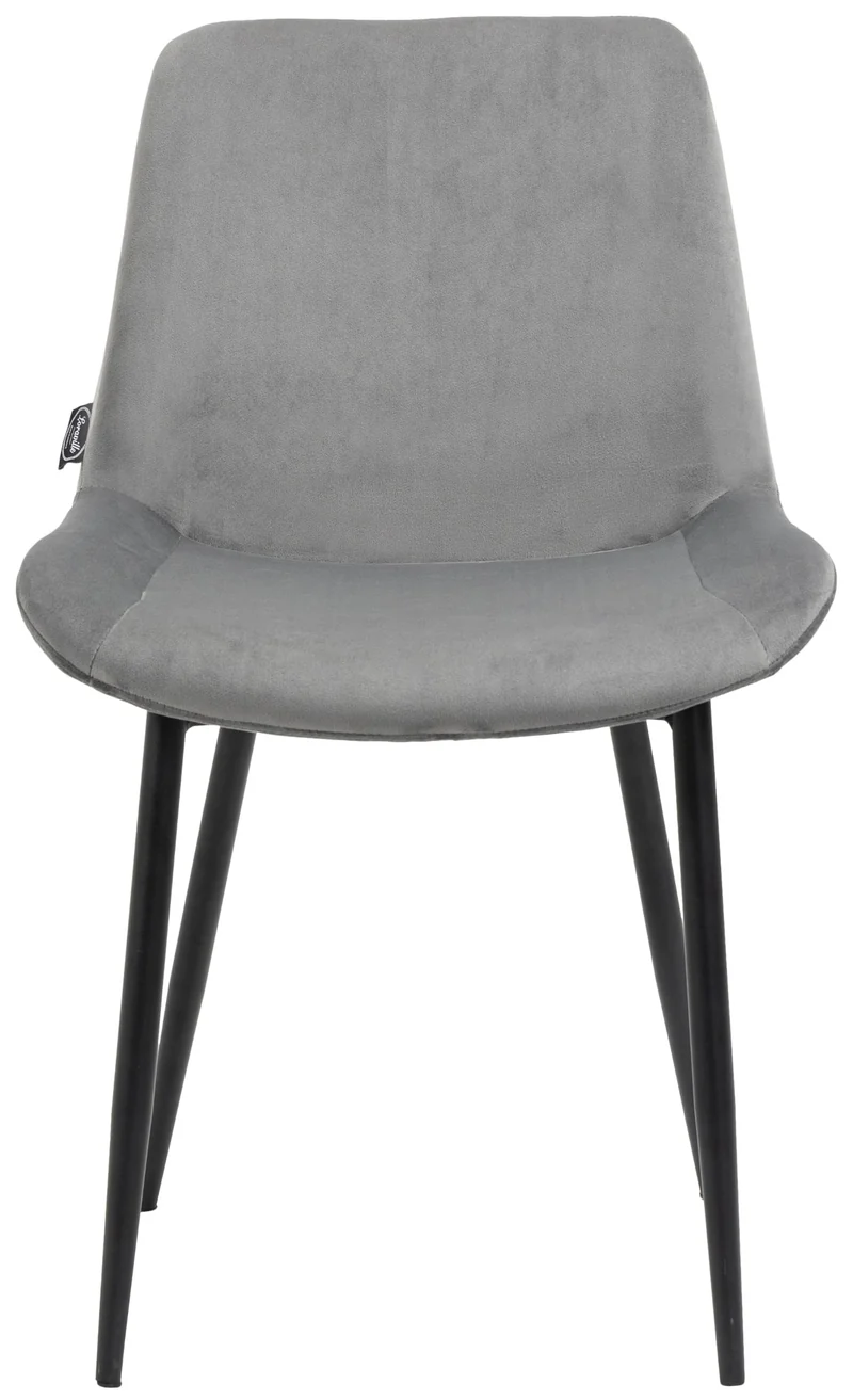 Lot de 4 chaises de salle à manger design moderne et confortable en velours gris et métal noir mat 10_0001843