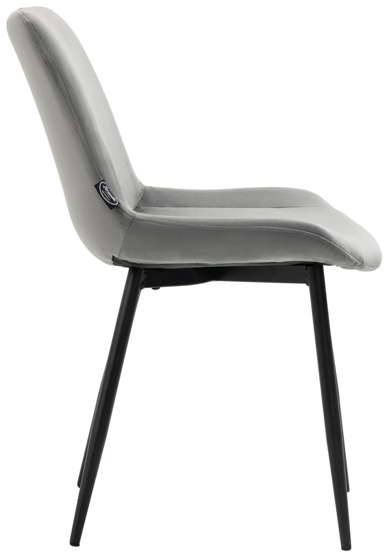 Lot de 4 chaises de salle à manger design moderne et confortable en velours gris et métal noir mat 10_0001843