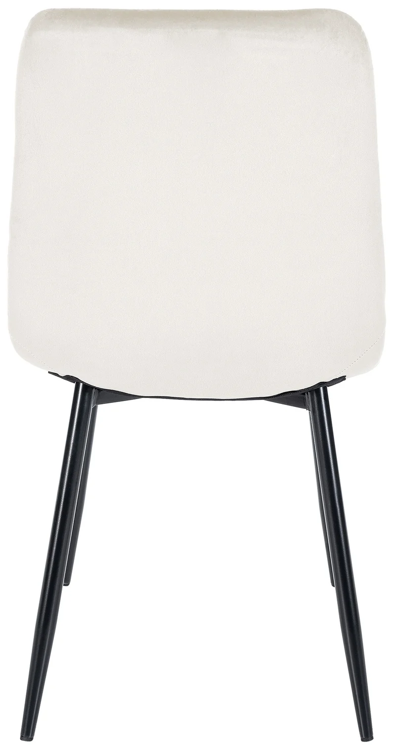 Lot de 4 chaises de salle à manger style moderne et confortable en tissu velours crème et métal noir 10_0001783
