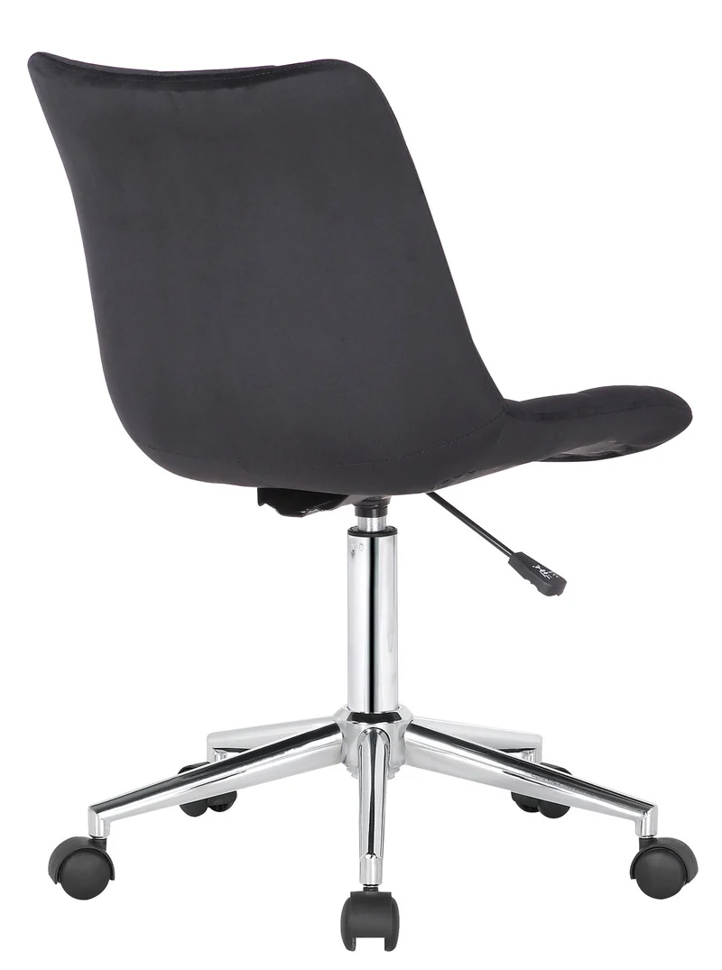 Chaise de bureau en velours noir sur roulettes design moderne hauteur réglable BUR10600