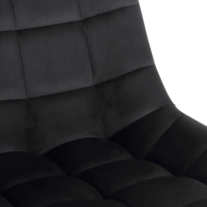 Chaise de bureau en velours noir sur roulettes design moderne hauteur réglable BUR10600