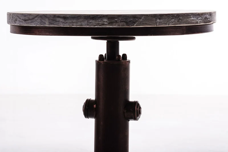 Table haute table de bar style industriel hauteur plateau Ø 50 cm réglable bronze vieilli TAB10016