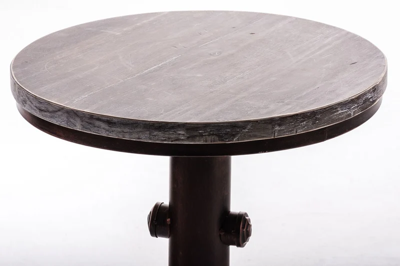 Table haute table de bar style industriel hauteur plateau Ø 50 cm réglable bronze vieilli TAB10016