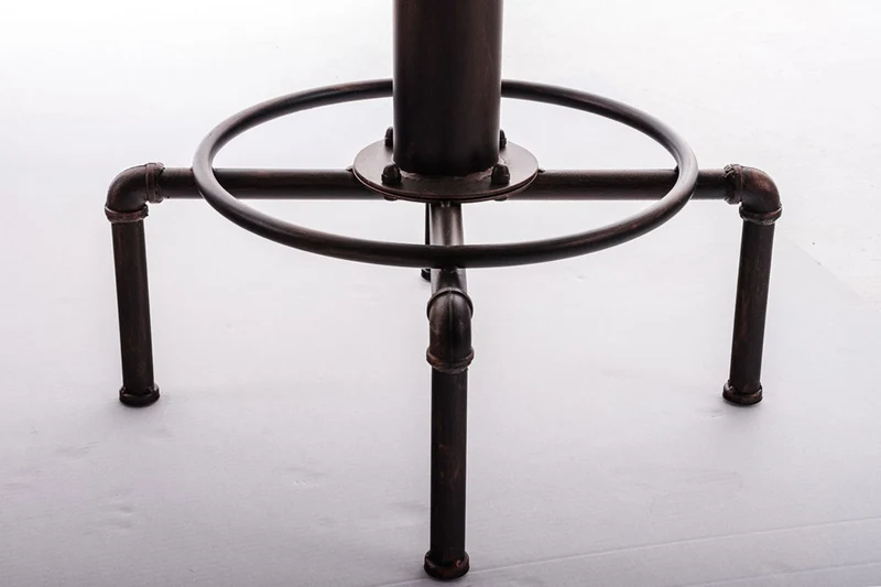 Table haute table de bar style industriel hauteur plateau Ø 50 cm réglable bronze vieilli TAB10016