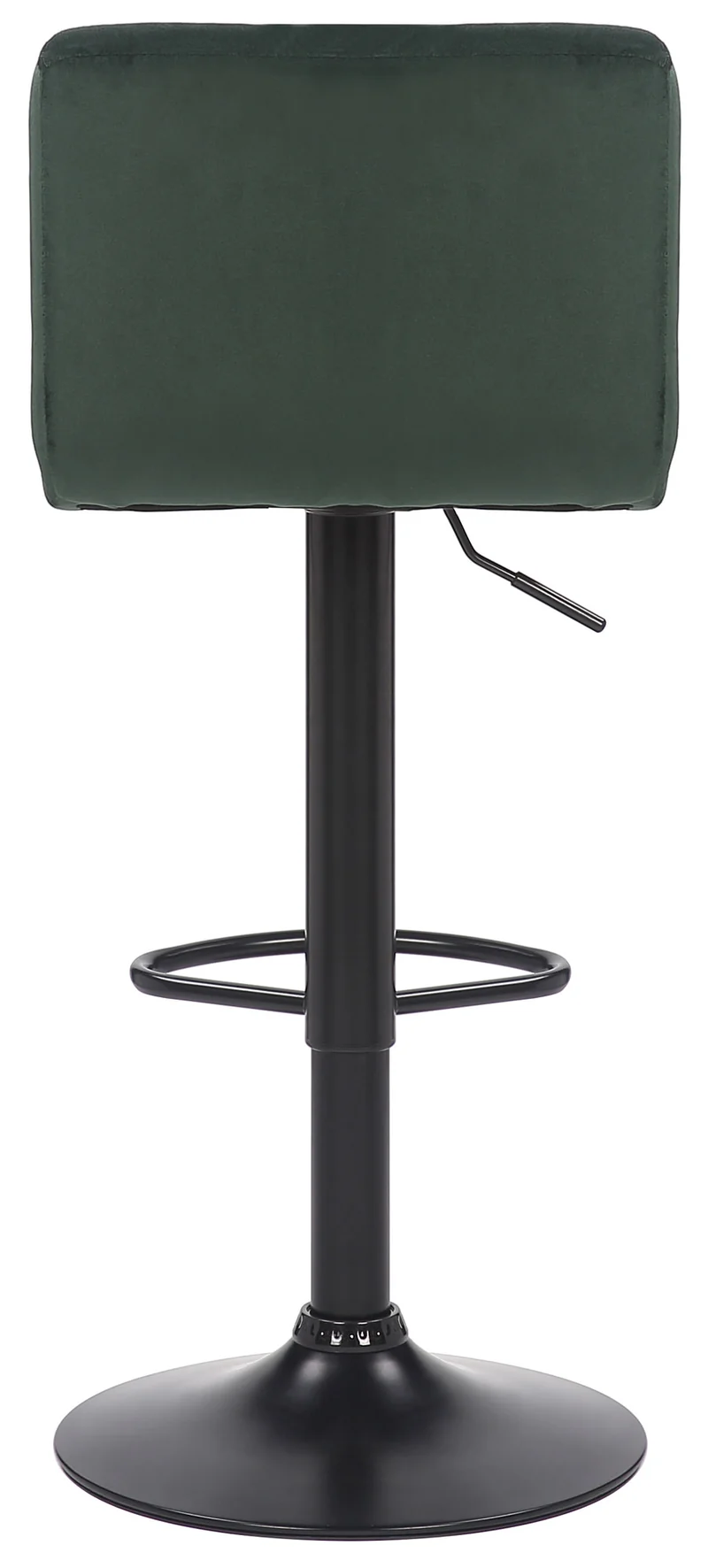 Lot de 2 tabourets de bar en velours vert coutures décoratives piètement métal noir 10_0004145