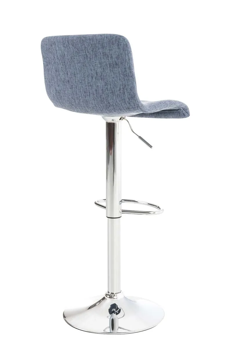 Tabouret de bar Hover ! Métal chromé Tissu Bleu 10_0000001