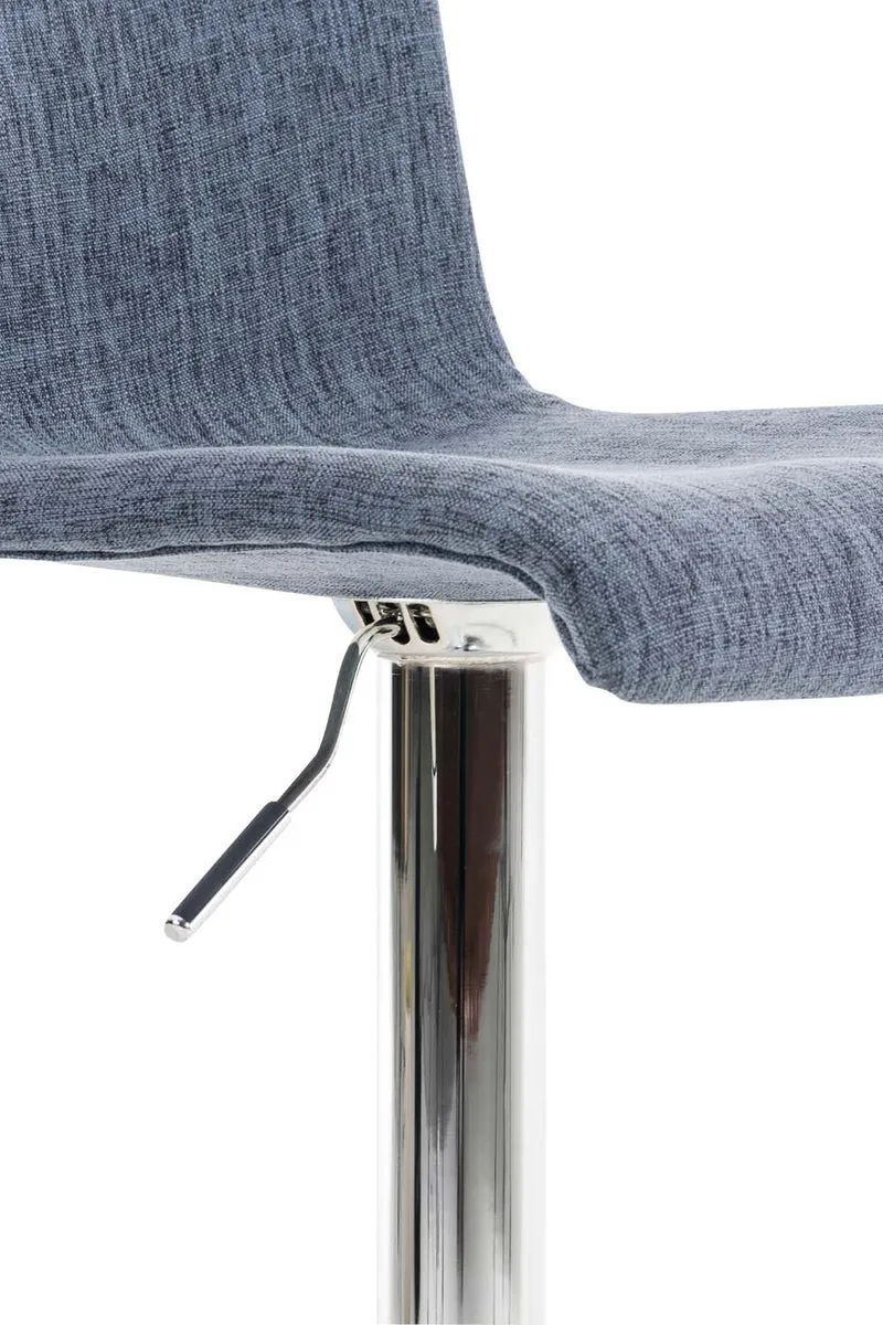Tabouret de bar Hover ! Métal chromé Tissu Bleu 10_0000001
