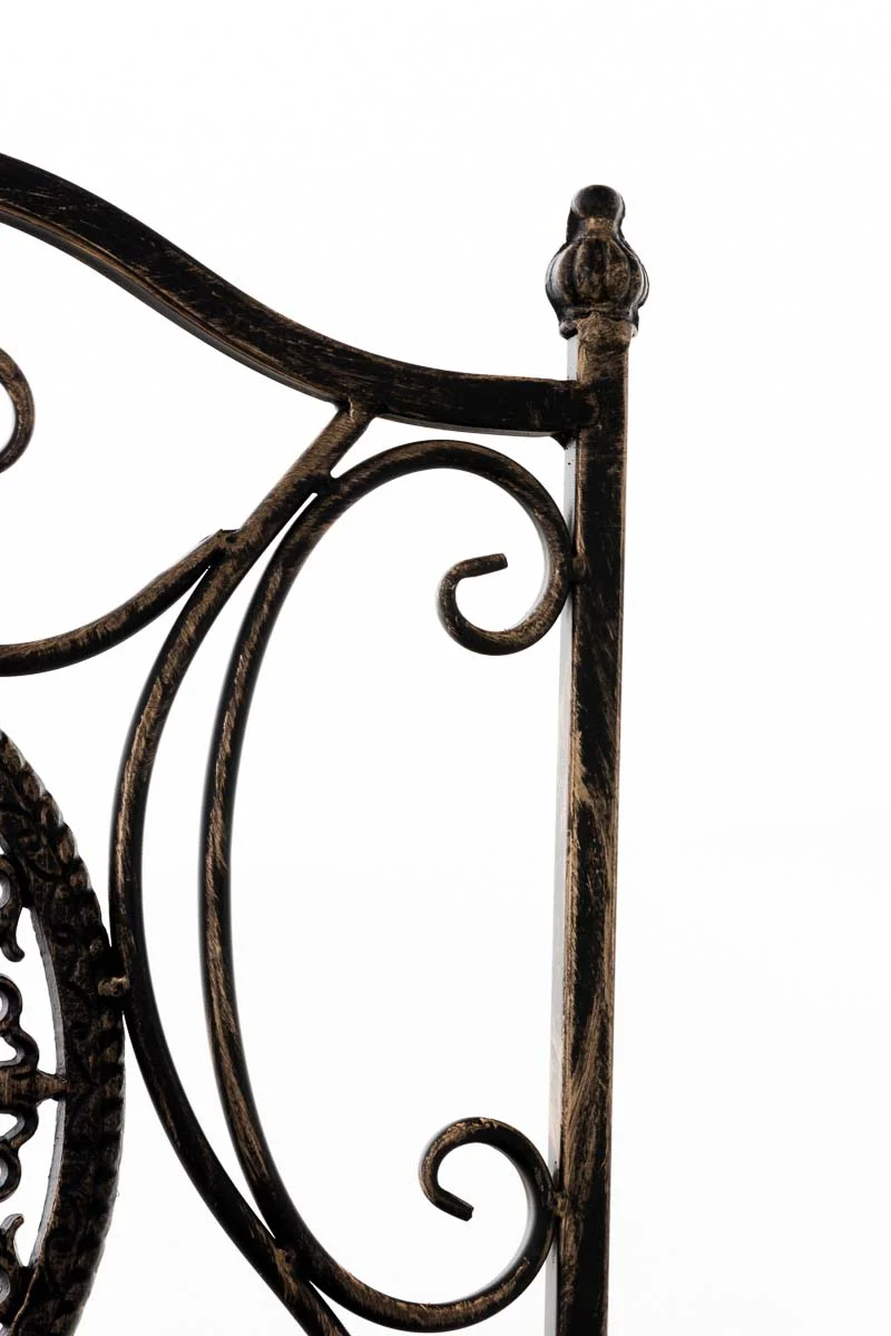 Chaise de jardin balcon terrasse design rustique pliable en métal bronze 10_0003037