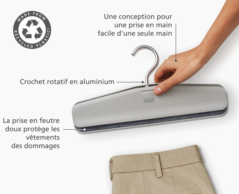 Set de 2 cintres écrus pour jupes et pantalons Orderly™ Easy-grip