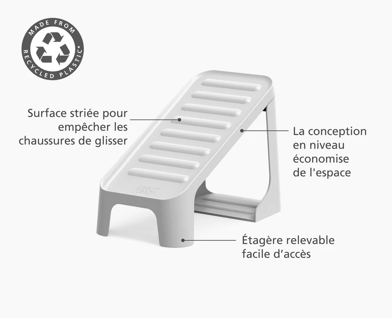 Range-Chaussures Multi-niveaux Shoe-In™ Compact Écru à 2 pièces