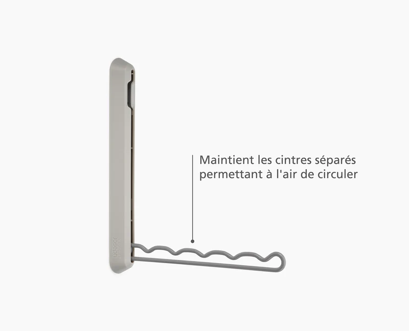 Porte-cintres mural rétractable Orderly™ écru