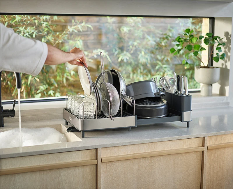 Égouttoir à vaisselle extensible en acier inoxydable Extend™ Max
