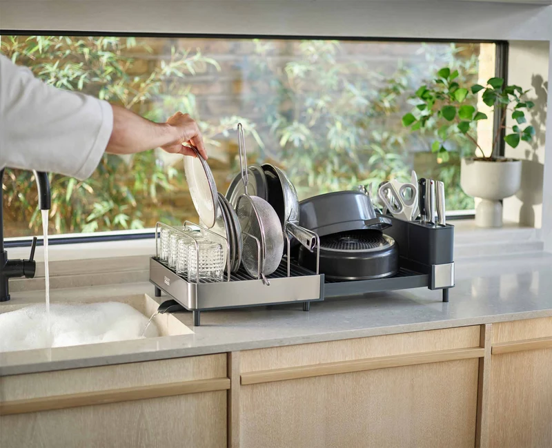 Égouttoir à vaisselle extensible en acier inoxydable Extend™ Max