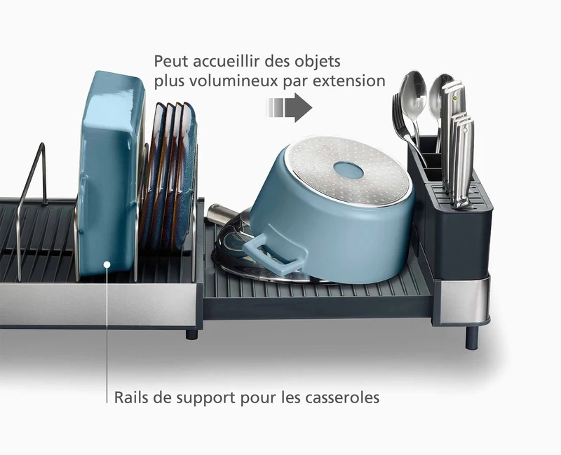 Égouttoir à vaisselle extensible en acier inoxydable Extend™ Max