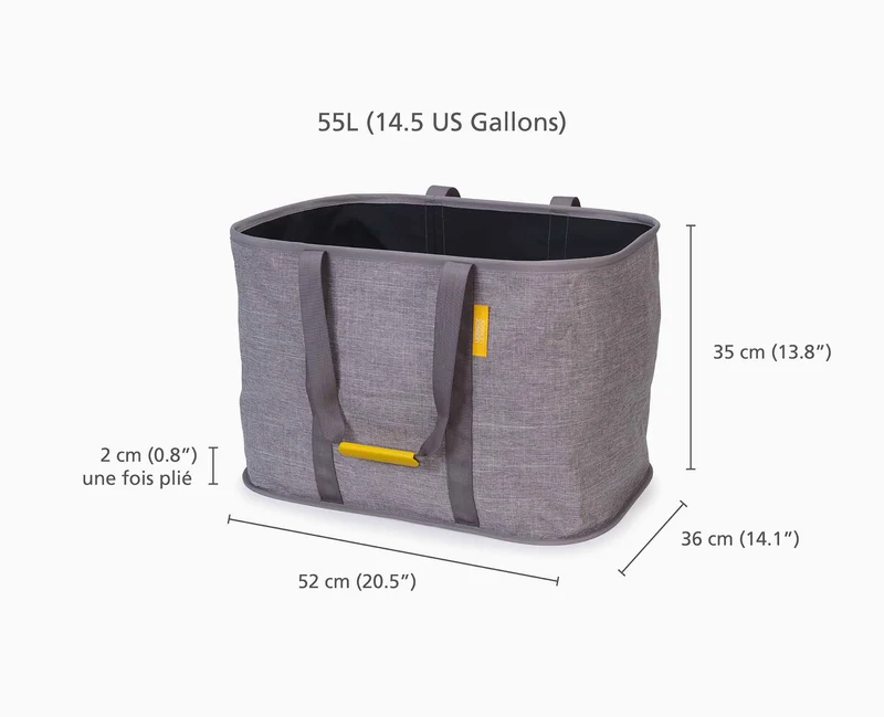 Panier à Linge Pliable 55L Gris Hold-All™ Max