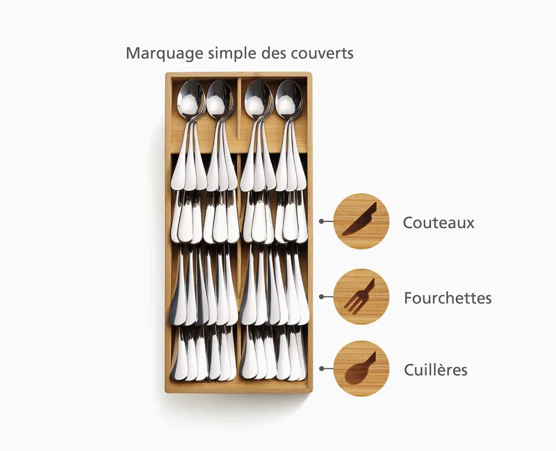 Grand Organisateur de Couverts en Bambou DrawerStore™