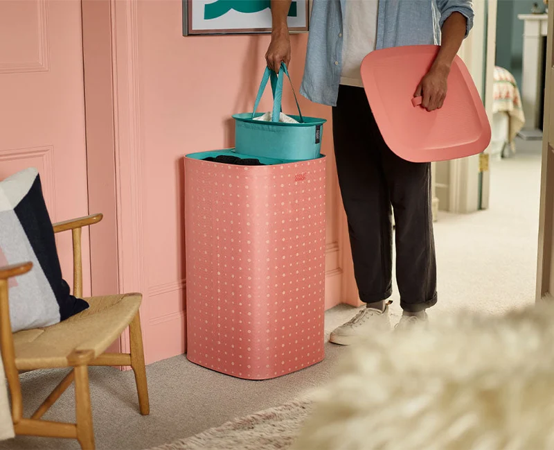 Bac à Linge Double Compartiment 60L Tota Pop Corail
