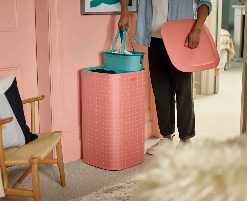 Bac à Linge Double Compartiment 60L Tota Pop Corail