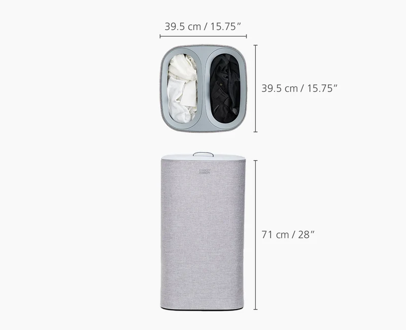 Set de 2 paniers à linge avec Tota 60L et Hold-All 35L Gris