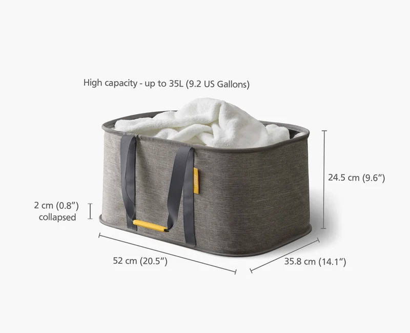 Set de 2 paniers à linge avec Tota 60L et Hold-All 35L Gris