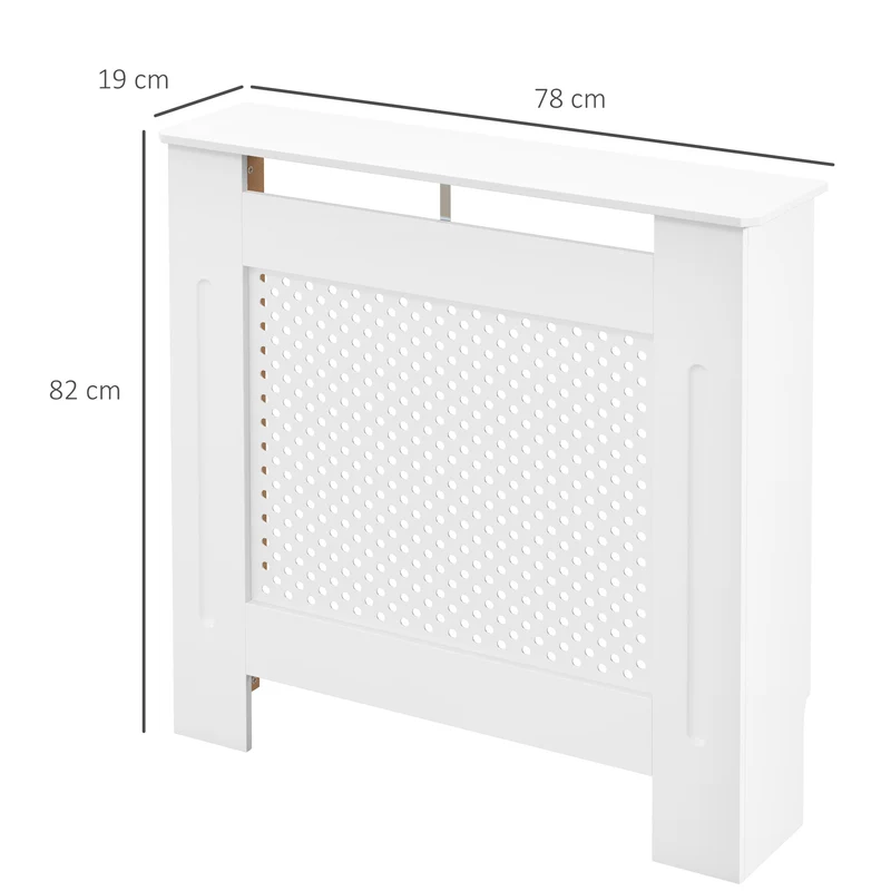 Cache-radiateur salon couloir 78 x 19 x 82 cm protection des mains et rangement pratique contemporain épuré en MDF blanc 21_0001098