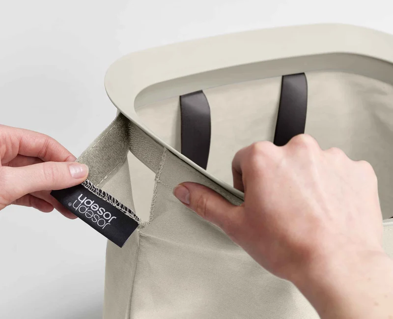 Panier à Linge 3 Compartiments Écru 90L Tota Trio