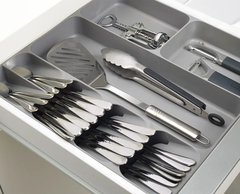 Organisateur de couverts, d'ustensiles et d'accessoires en Gris DrawerStore™