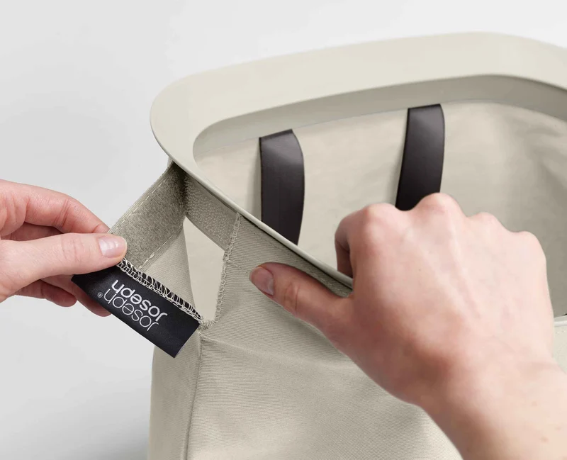 Panier Linge Double Compartiment 60L Tota Écru