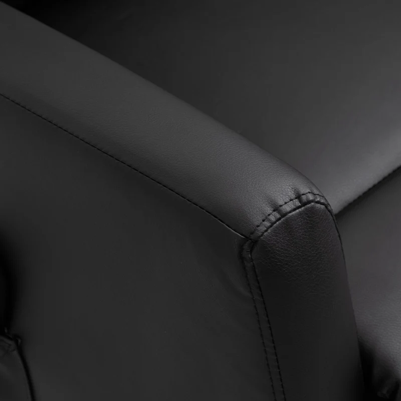 Fauteuil releveur électrique 67 x 95 x 105 cm repose-pied relevable assise mousse 25kg/m3 moderne en synthétique noir 21_0000873