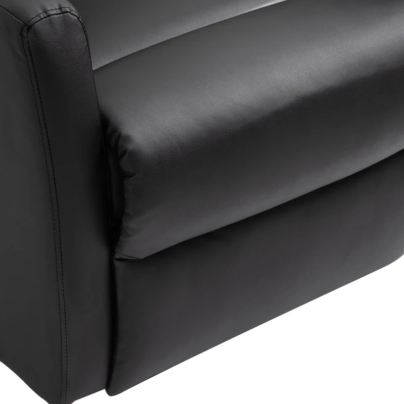 Fauteuil releveur électrique 67 x 95 x 105 cm repose-pied relevable assise mousse 25kg/m3 moderne en synthétique noir 21_0000873