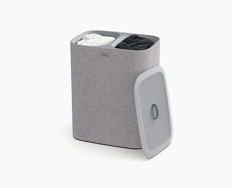 Panier à Linge Double Gris 90L Tota