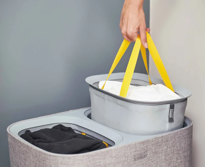 Panier à Linge Double Gris 90L Tota