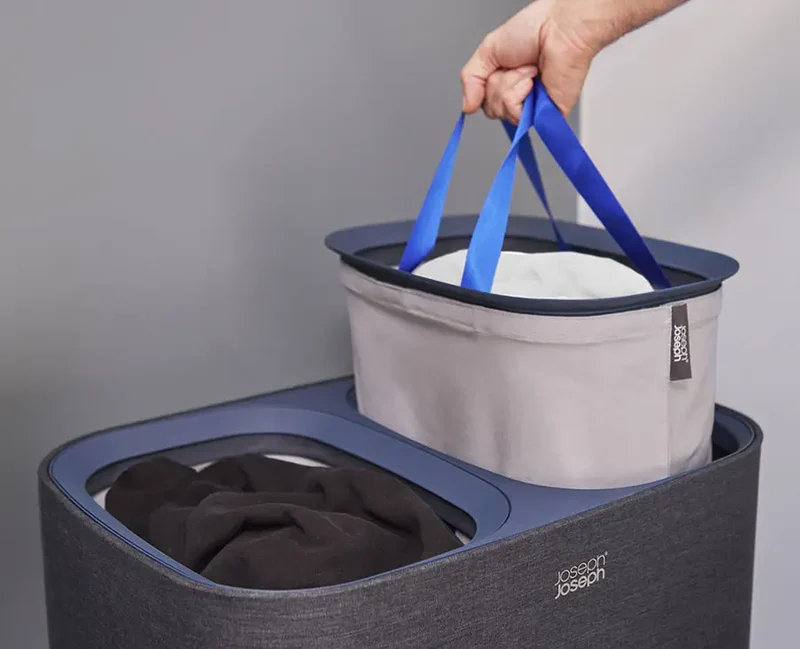 Panier à Linge Double Noir 90L Tota