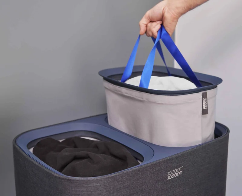Panier à Linge Double Noir 90L Tota