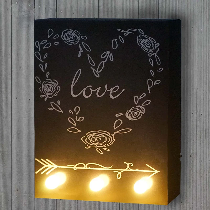 Tableau illuminé murale LED image ampoule 25x20cm Love 04_0003560