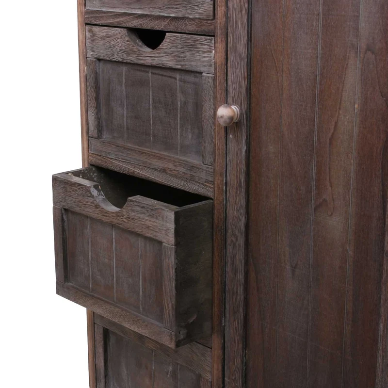 Commode style vintage meuble d'appoint à tiroirs 82x55x30cm en bois de paulownia marron 04_0002490
