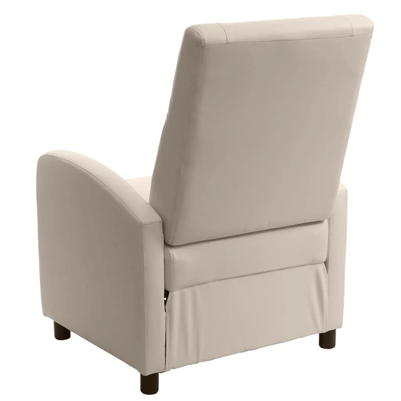 Fauteuil TV relax pliable 99x70x75cm synthétique crème 04_0003172