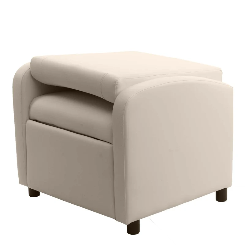 Fauteuil TV relax pliable 99x70x75cm synthétique crème 04_0003172