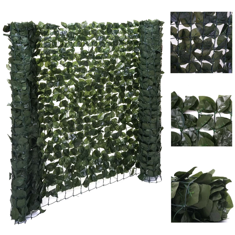 Brise-vue pour balcon pare-vue haie revêtement de protection contre le vent pour clôture de terrasse 300x100cm vert foncé 04_0001085