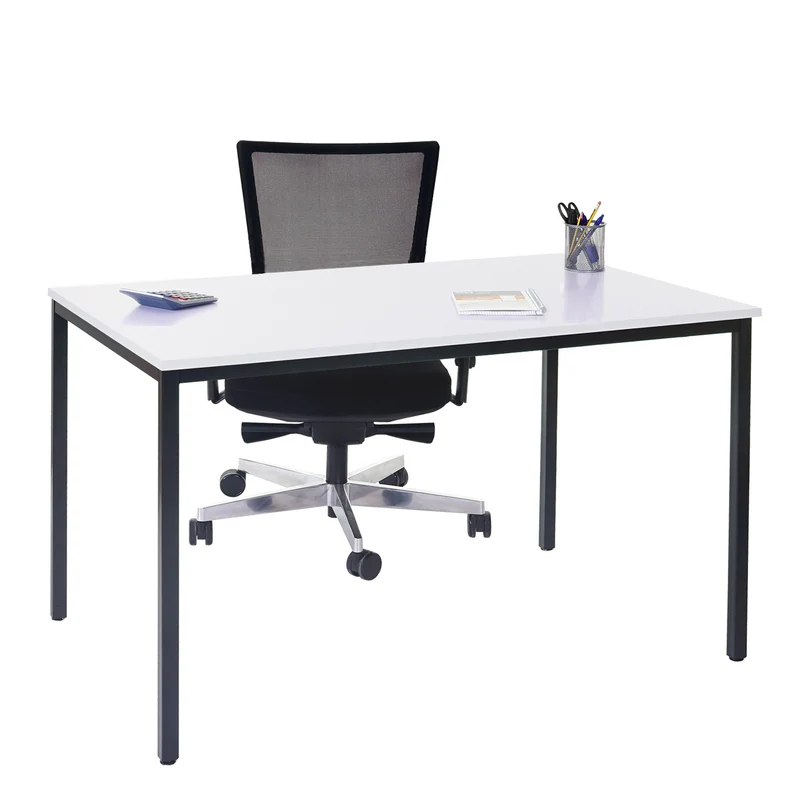 Bureau table de conférence 120x80cm MDF blanc 04_0001393