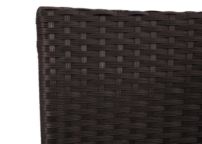Banc en polyrotin avec table fauteuils chaises de jardin 132cm marron coussin crème 04_0001138