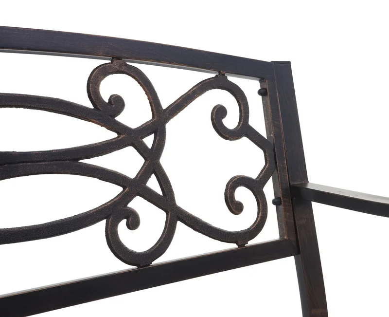 Banc de jardin acier revêtu de poudre 2 places couleur bronze 04_0001120