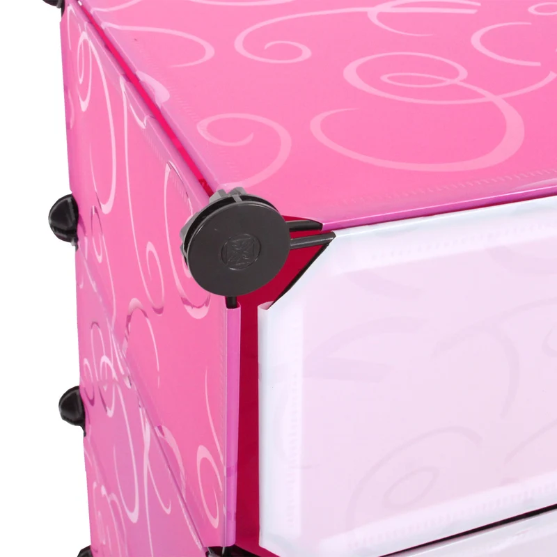 Meuble à chaussures étagère à chaussures 8 compartiments 73x92x36cm plastique rose 04_0001464