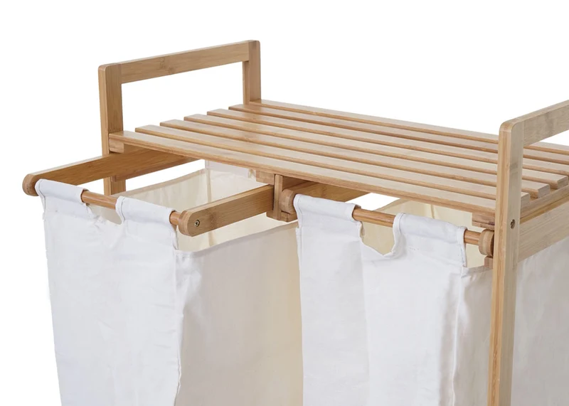 Panier à linge trieur à linge en bambou 2 compartiments 74x64x33cm 70l blanc 04_0001293